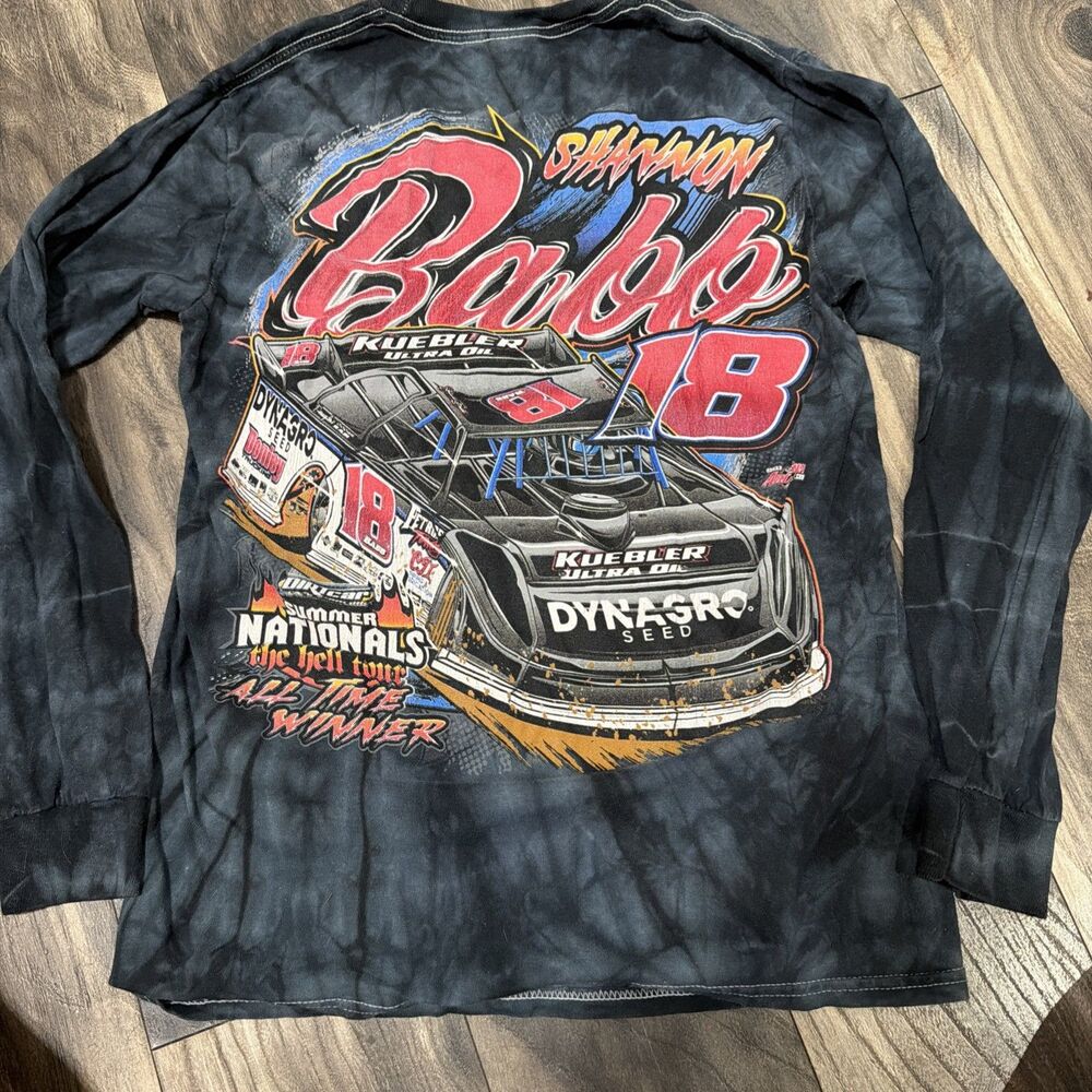 Vintage Shannon Babb 18 Dirt Late Model Racing Long Sleeve Tie Dye Shirt Small!